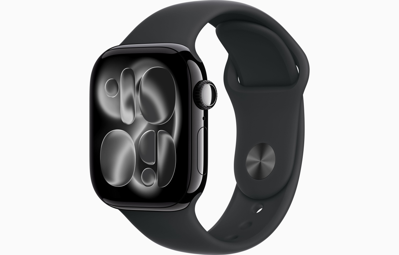 Apple Watch Series 11 GPS + Cellular 42mm Jet Black Aluminium Case with Black Sport Band