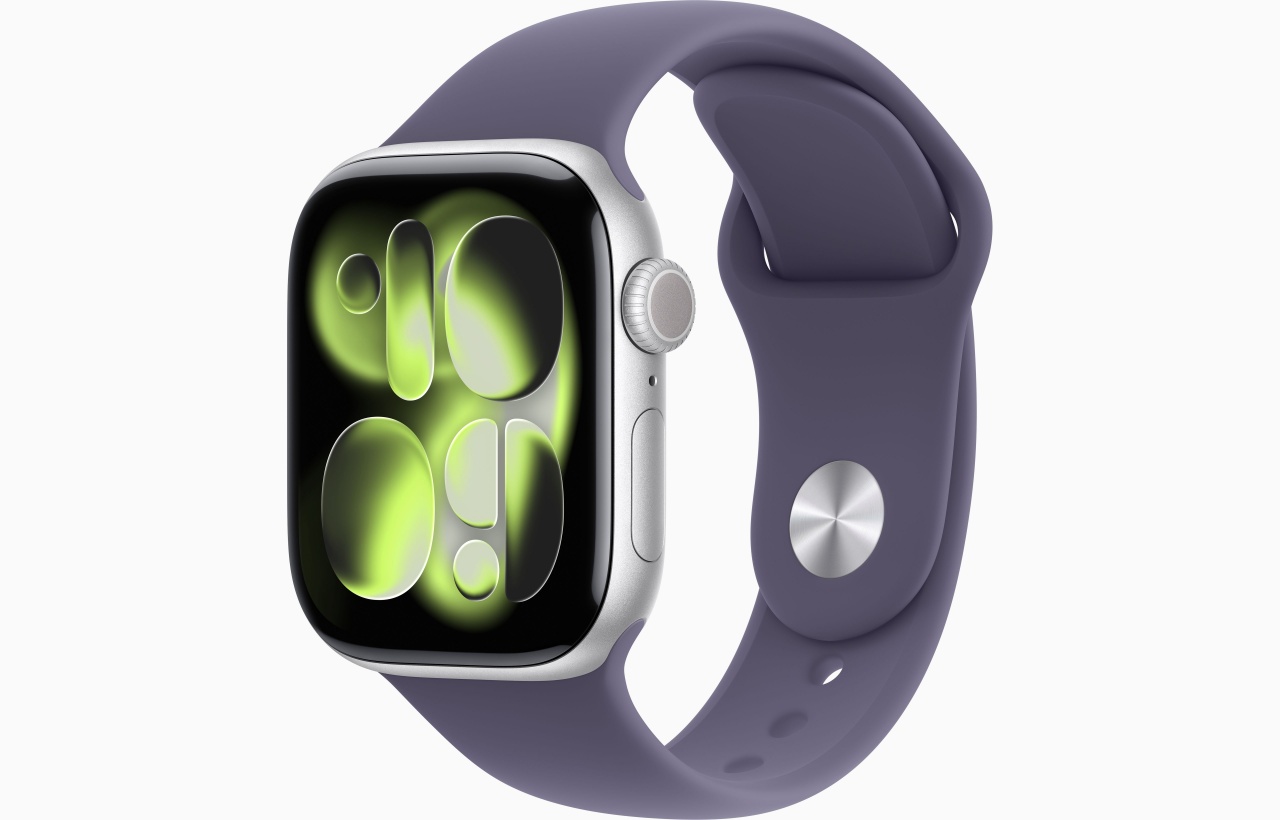 Apple Watch Series 11 GPS + Cellular 42mm Silver Aluminium Case with Purple Fog Sport Band