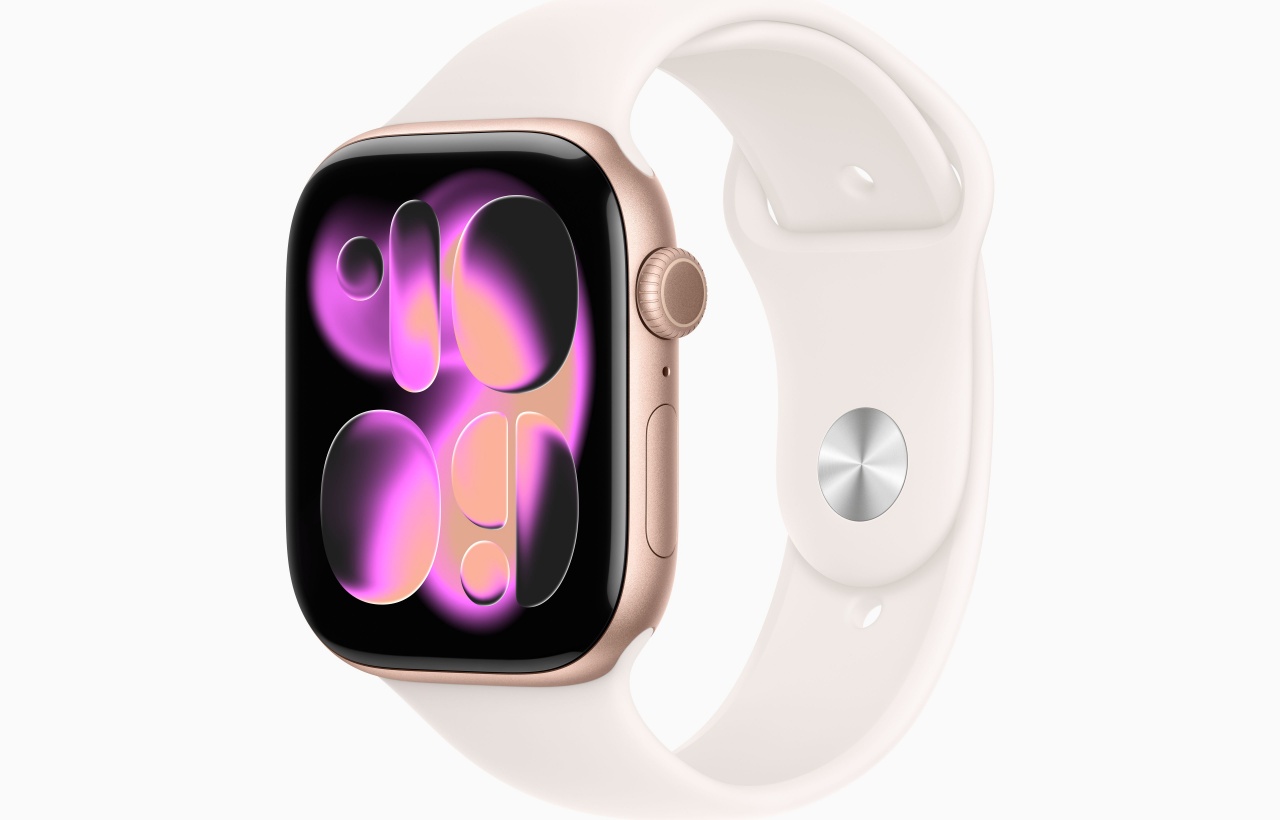 Apple Watch Series 11 GPS + Cellular 46mm Rose Gold Aluminium Case with Light Blush Sport Band