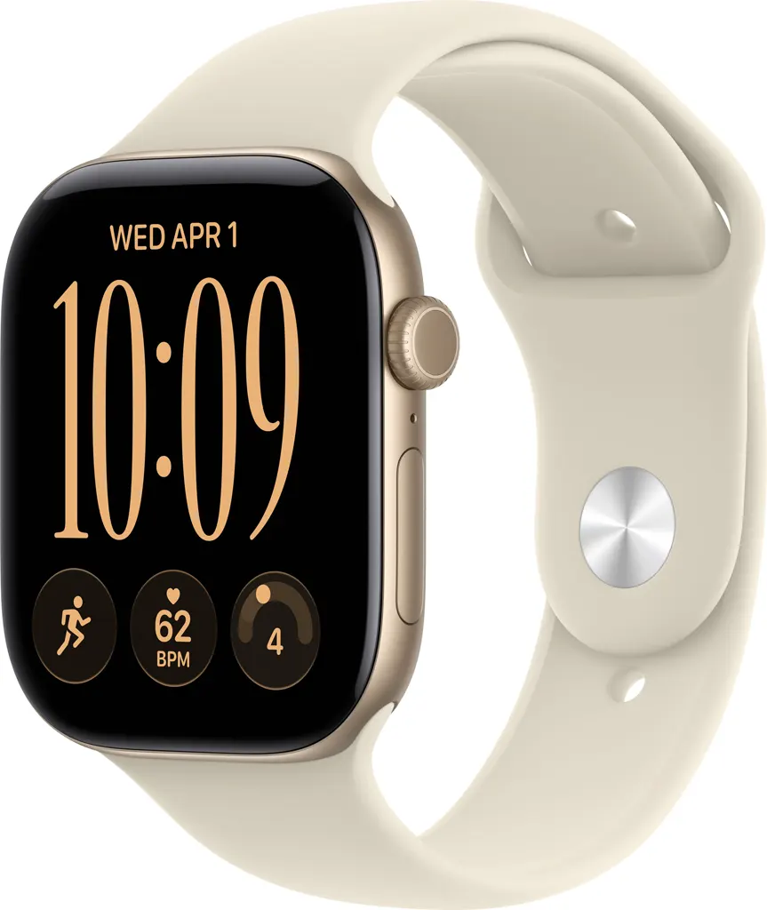 Apple Watch S12 Cellular 46mm Light Gold Aluminium Case with Sand Sport Band - M/L