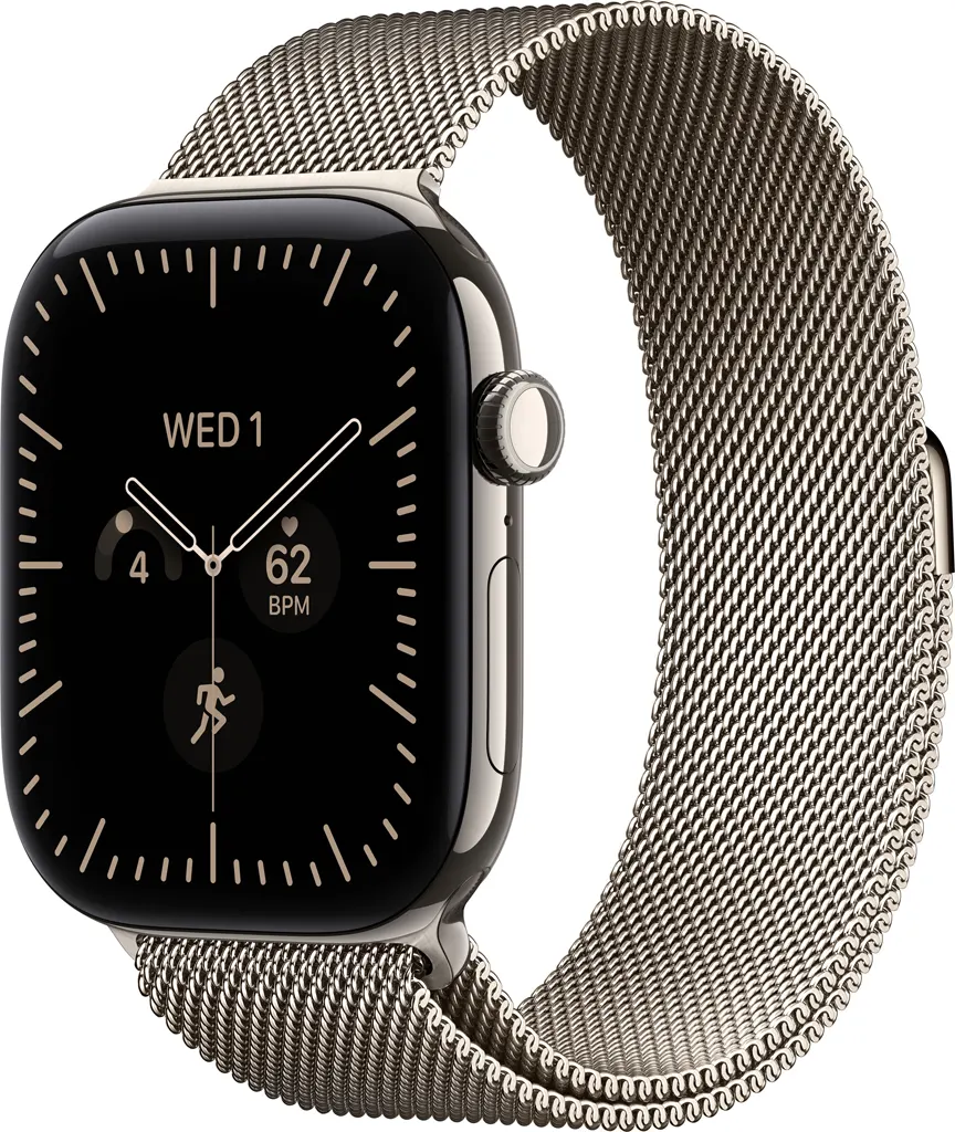 Apple Watch S12 Cellular 46mm Natural Titanium Case with Natural Milanese Loop - S/M