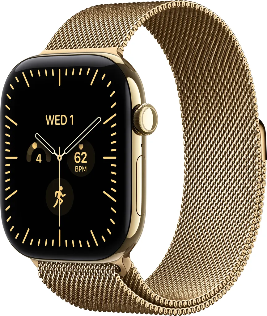 Apple Watch S12 Cellular 46mm Radiant Gold Titanium Case with Radiant Gold Milanese Loop - M/L